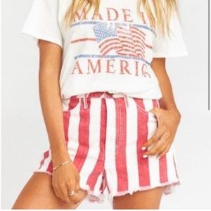 Show Me Your Mumu Arizona Striped High Waisted Shorts